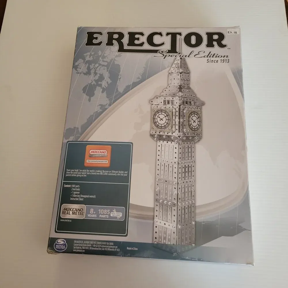 Meccano Erector Big Ben Special Edition Set Clock Tower Of London Steelers New